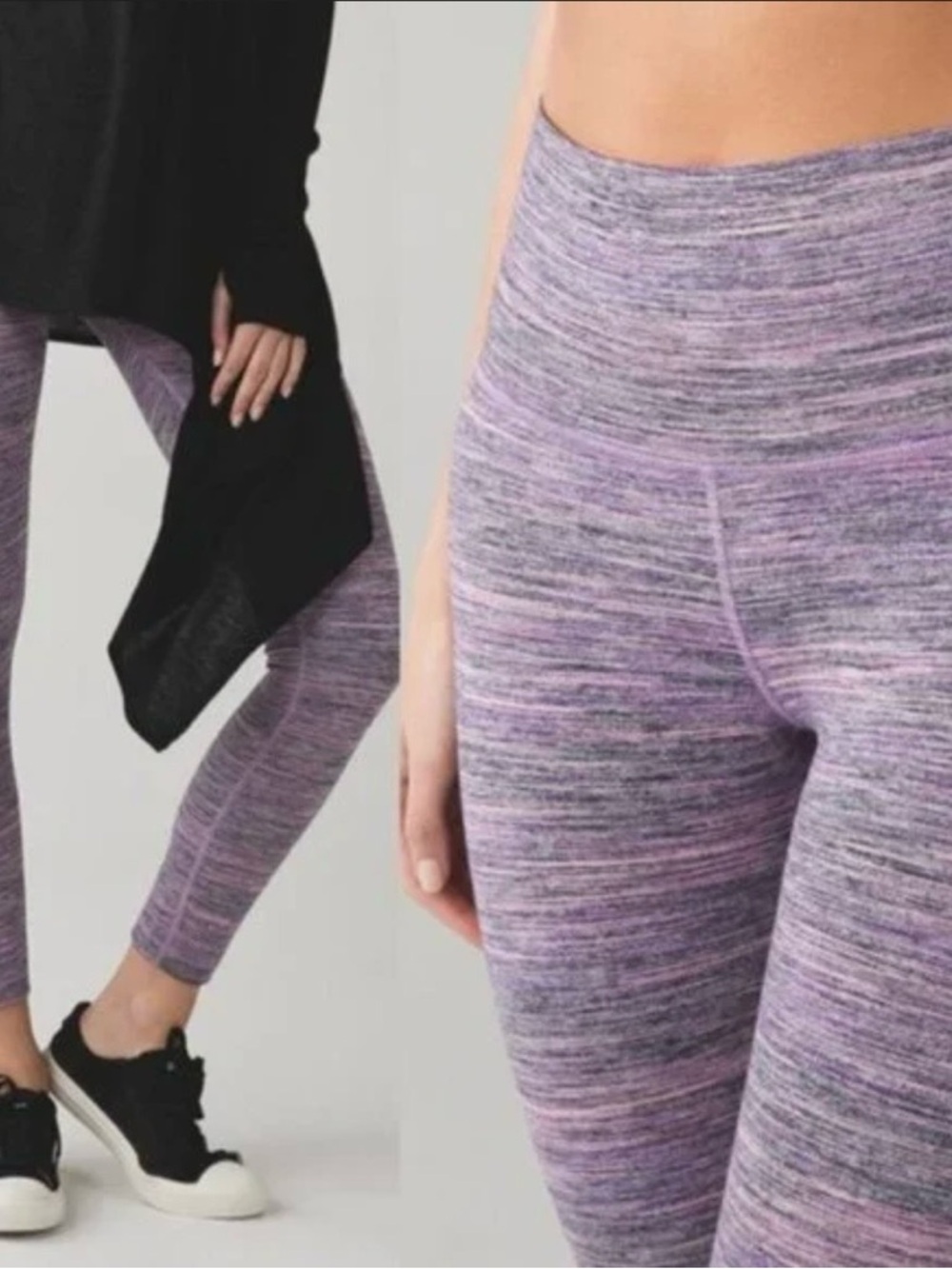 Lululemon Seamless Heathered Purple High-Waist Leggings, Sz 6 Pastel Spring